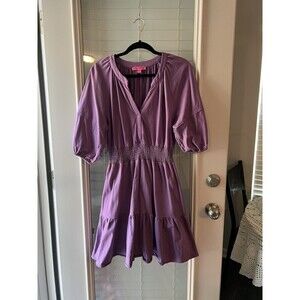 Betsey Johnson Dress Large Smocked Waist Layered